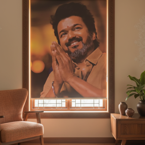 Actor Vijay Roller Blinds With Pelmet
