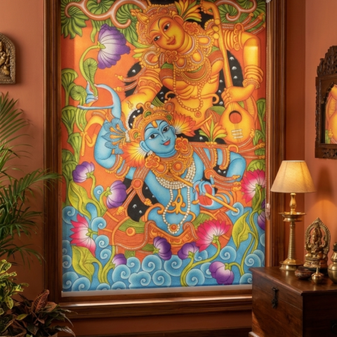 Mural Art Roller Blinds With Pelmet