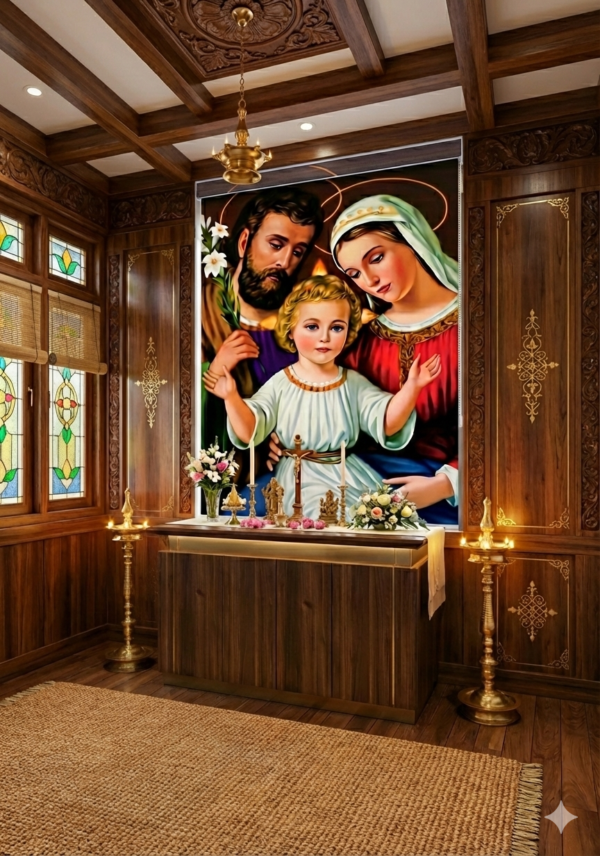 Holy Family  Roller Blinds With Pelmet
