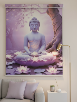 Lord Buddha Roller Blinds With Pelmet