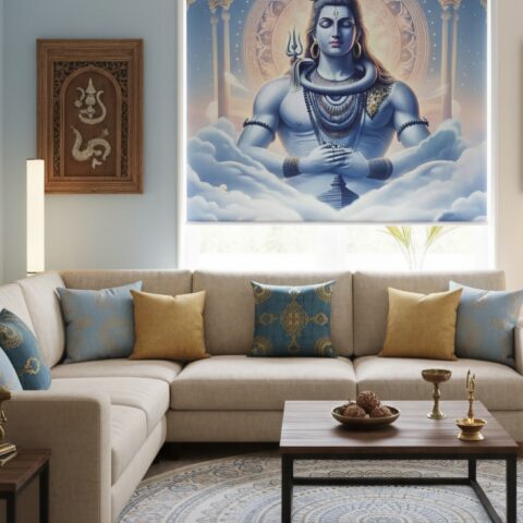 Lord Shiva Roller Blinds With Pelmet