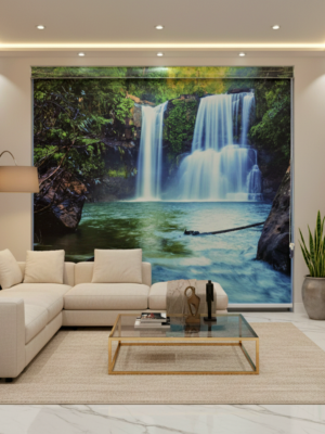 Waterfall Scenery  Roller Blinds With Pelmet